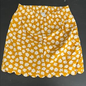 J. Crew Yellow Floral Mini Skirt